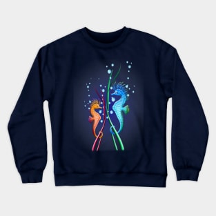 Seahorses Cute Underwater Sealife Character Crewneck Sweatshirt